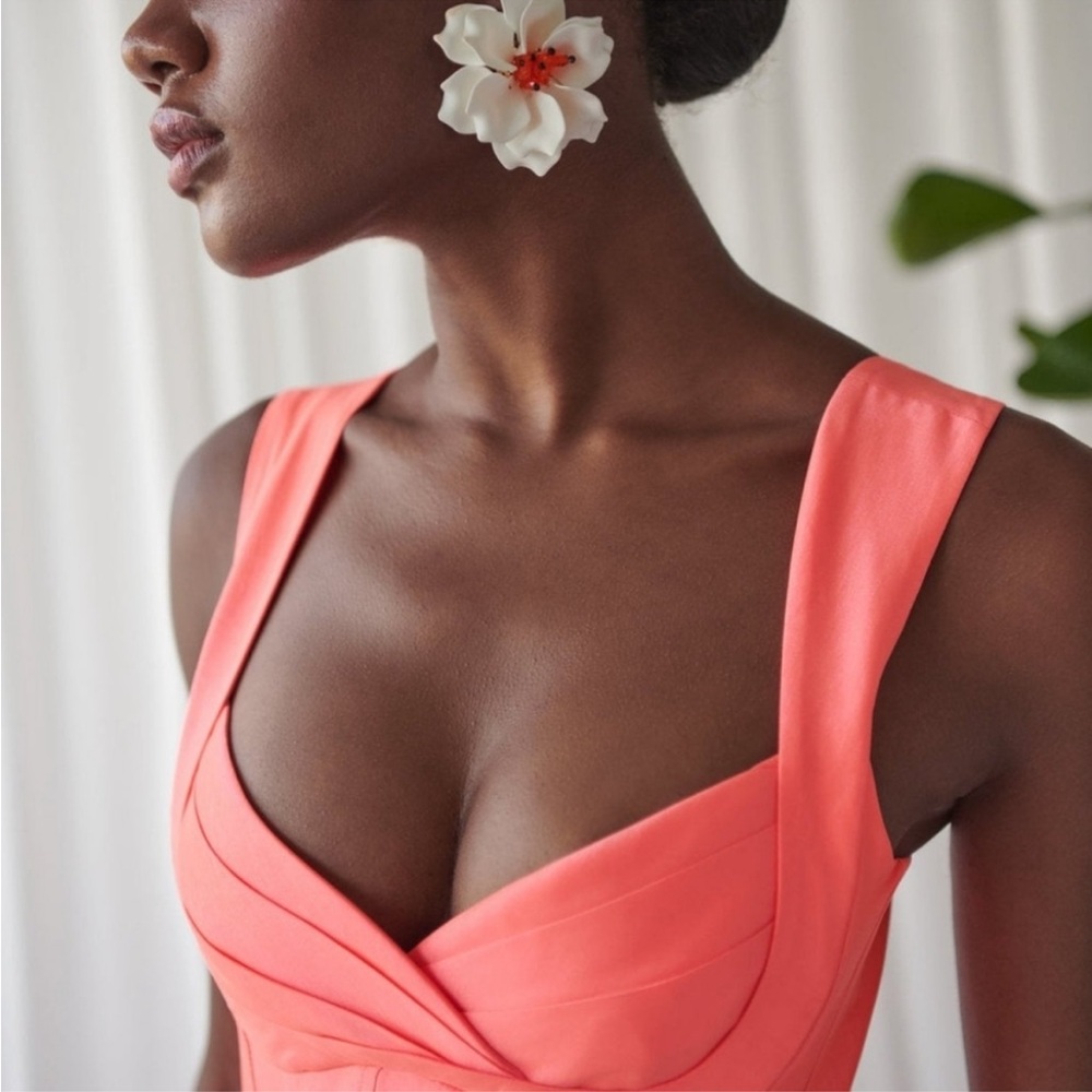 CeliaB Coral Ruffle Midi Dress - Picture 3 of 5